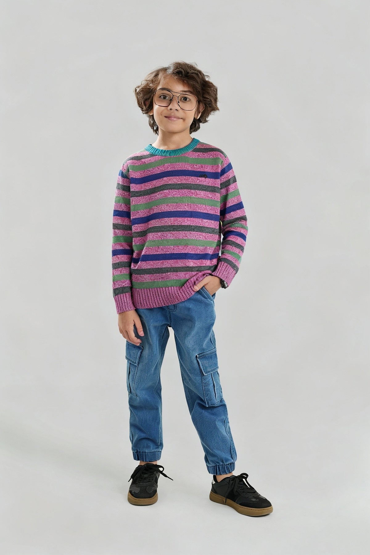 Jeep Multicolor Striped Cotton Sweater – 100% Cotton | Winter Collection