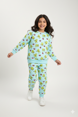 Pikachu Printed Kids Fleece Suit | Warm Winter Tracksuit for Girls