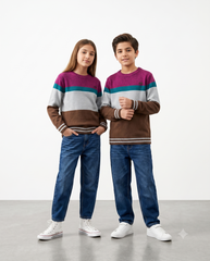 Jeep Multicolor Cotton Sweater – 100% Cotton | Warm & Stylish Winter Wear for Kids