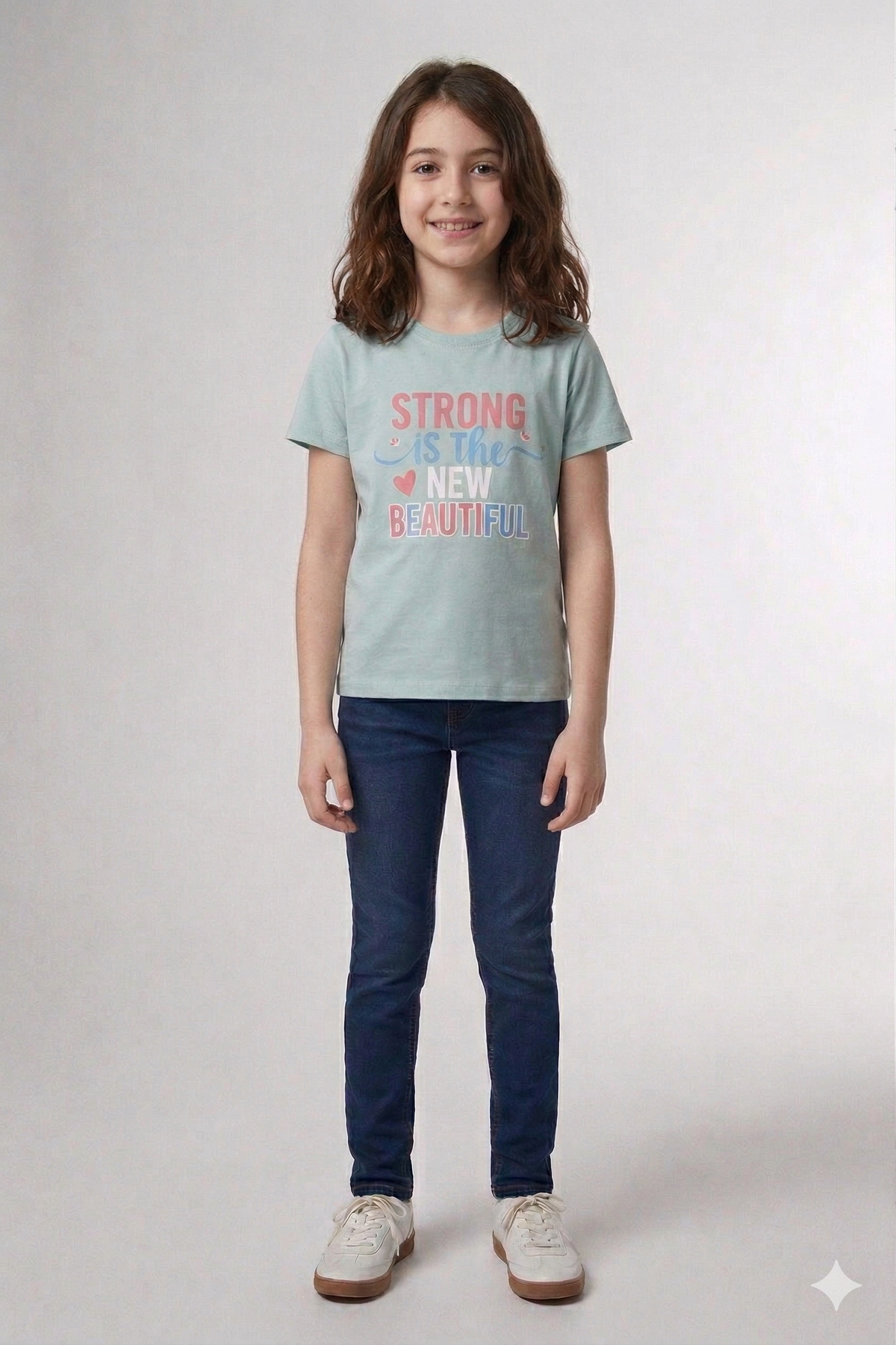 Girls Soft Cotton T Shirt-Powder blue