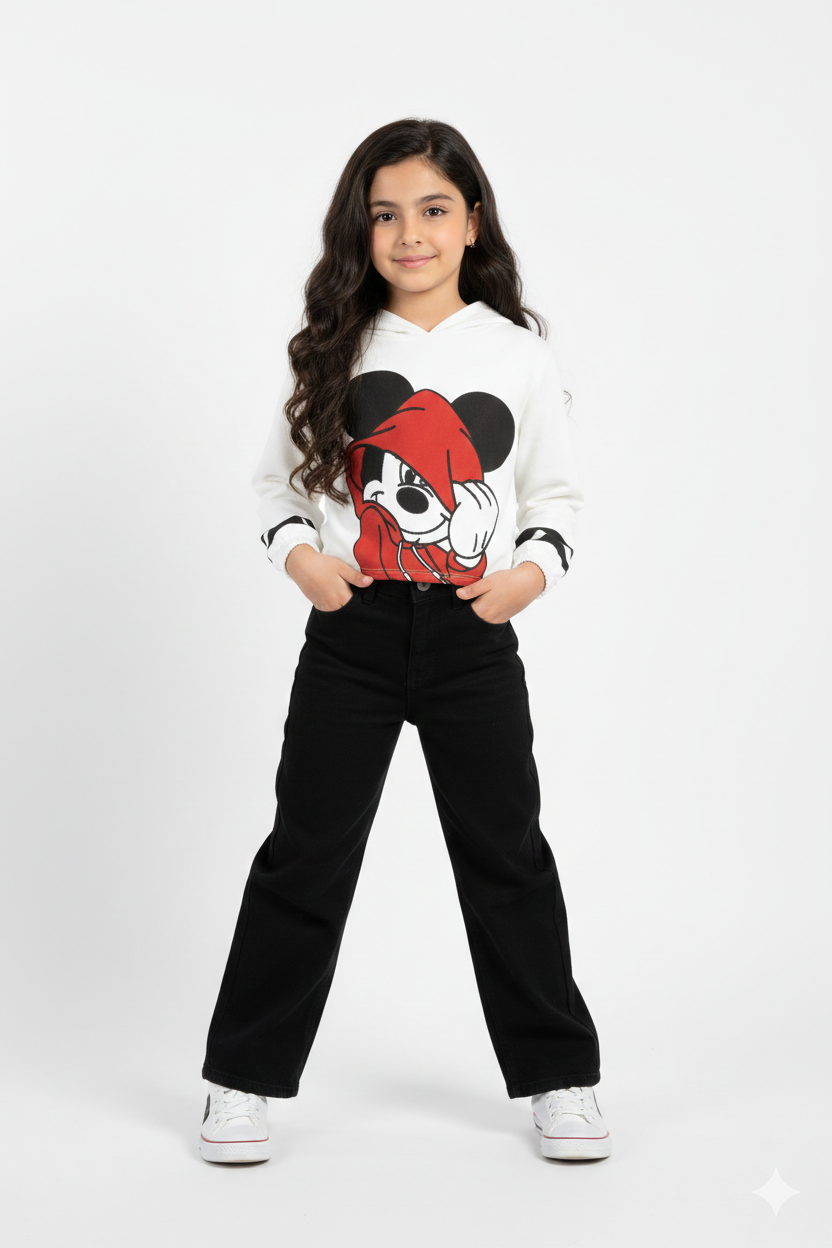 Mickey Mouse Short Body Hoodie – 100% Cotton Terry