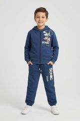 Kids Sonic Tracksuit – 100% Cotton Fleece | Zipper Hoodie & Jogger Set