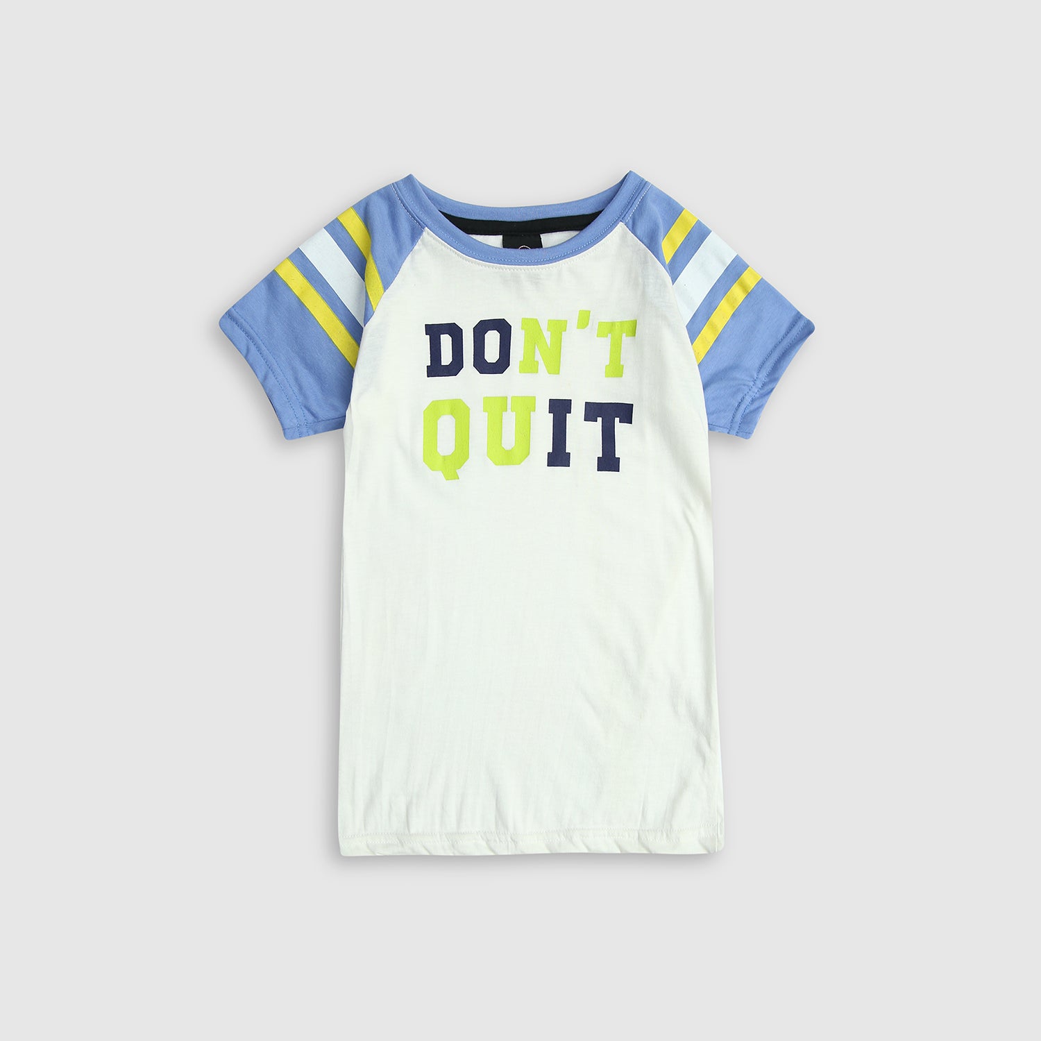 Boys Pure Cotton "Don't Quit" Slogan T-Shirt
