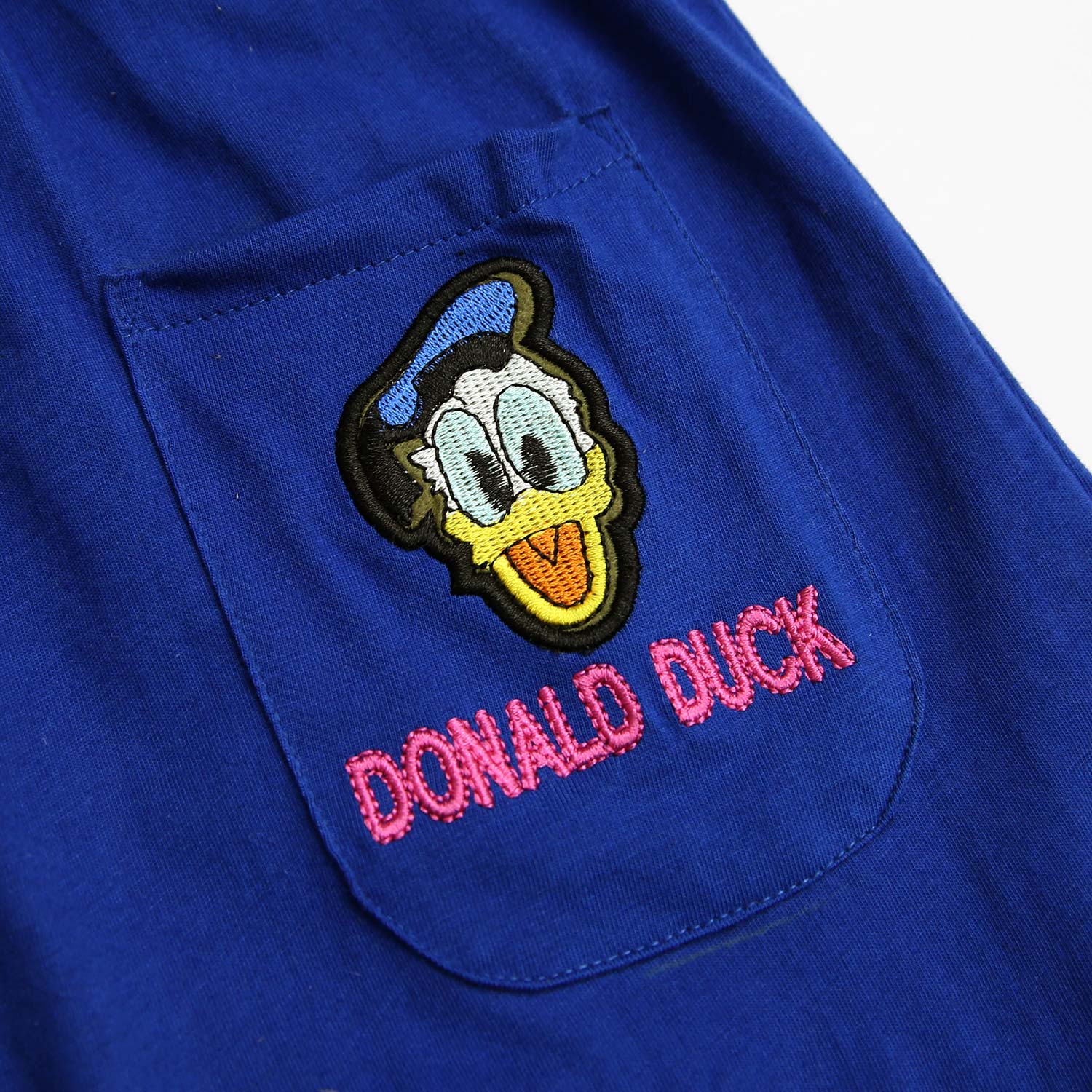 Girls Pure Cotton 2 Pocket Donald Duck Embroider T-shirt Frock