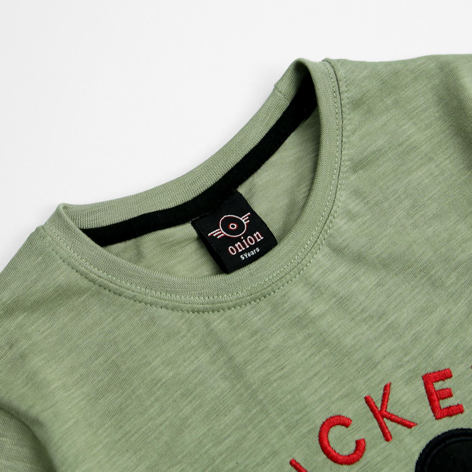 Boys Pure Cotton Micky Mouse Embroidery  T-Shirt