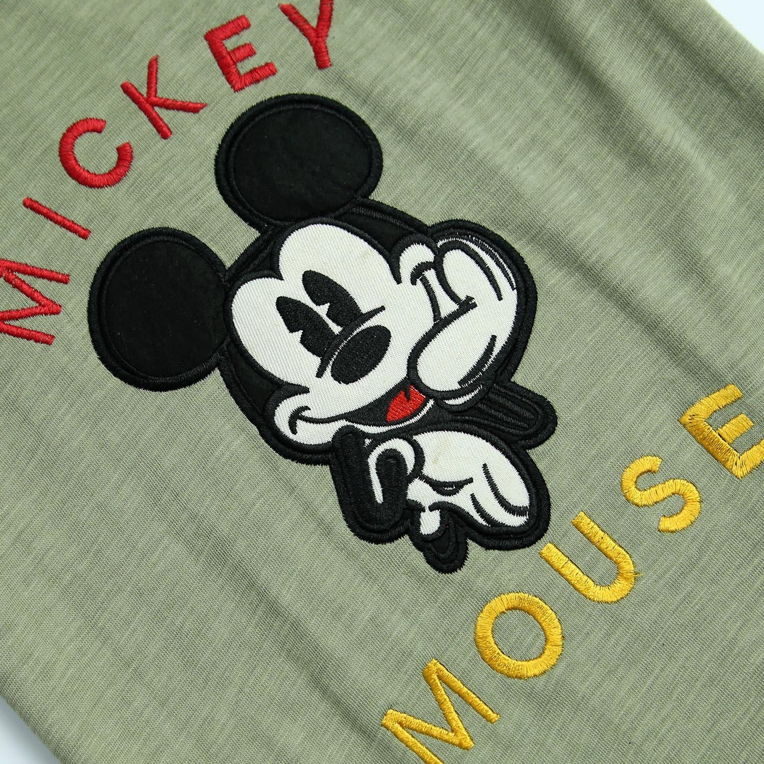 Boys Pure Cotton Micky Mouse Embroidery  T-Shirt
