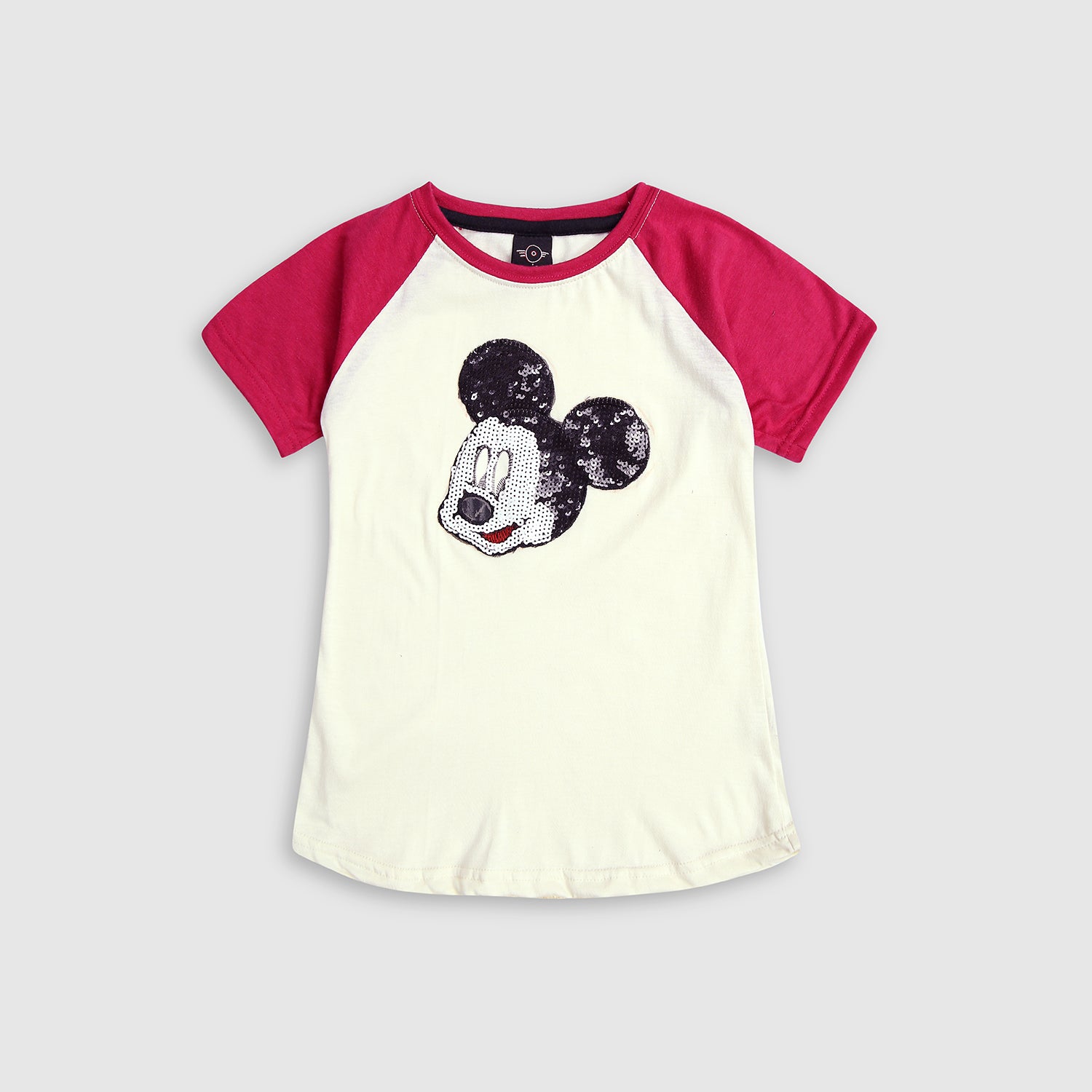 Girls Pure Cotton "Sequined Minnie Mouse " Graphic T-Shirt