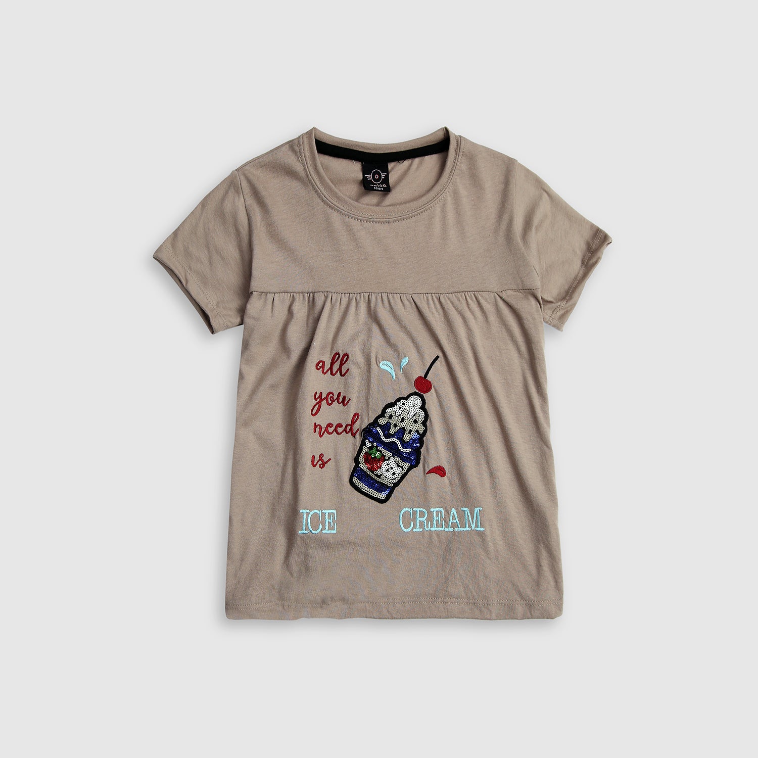 Girls Pure Cotton "Ice Cream" Graphic T-shirt Frock