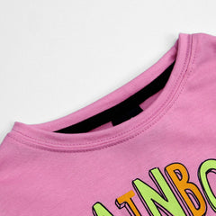 Girls Pure Cotton "Rainbow" Slogan T-Shirt