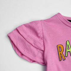 Girls Pure Cotton "Rainbow" Slogan T-Shirt