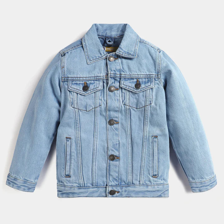 Unisex Kids Basic Denim Button Down Jacket