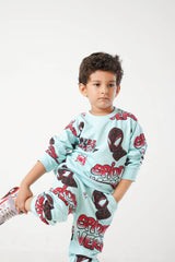 Kids Spider-Man Allover Printed Tracksuit | 100% Cotton Fleece