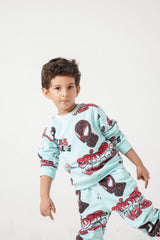 Kids Spider-Man Allover Printed Tracksuit | 100% Cotton Fleece