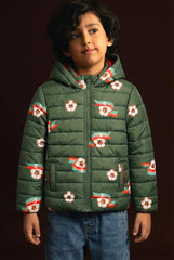 Kids Soccer Print Puffer Jacket – Ultra Warm Winter Wear
