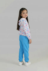 Girls 100% Cotton Fleece Printed Hoodie Suit – Soft Winter Co-Ord Set