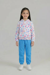 Girls 100% Cotton Fleece Printed Hoodie Suit – Soft Winter Co-Ord Set