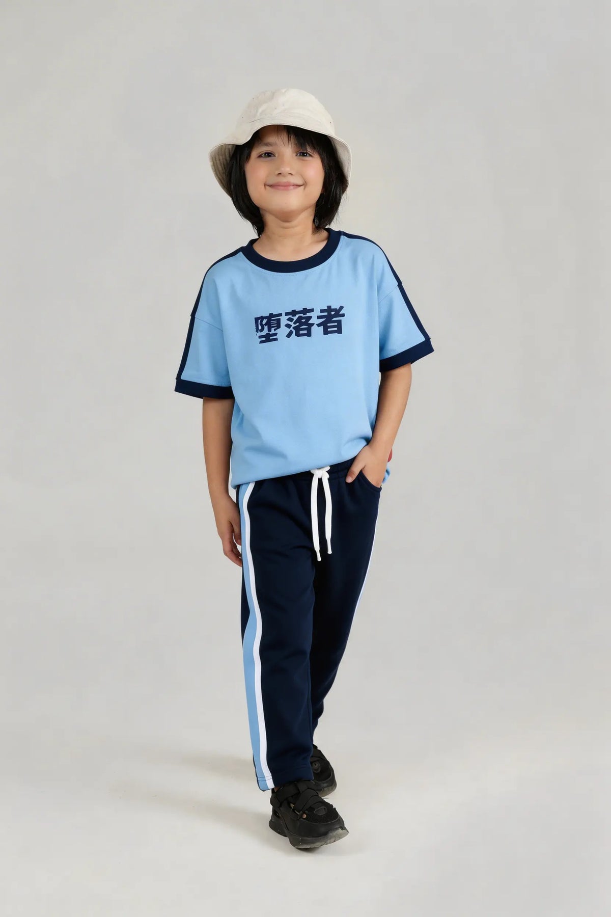 Kids Japanese Graphic T-Shirt & Trouser Set