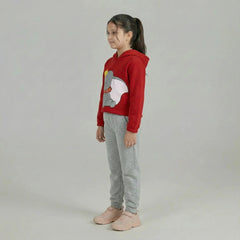 Kids Dumbo Red Short Body hoodie suit with Grey Trouser