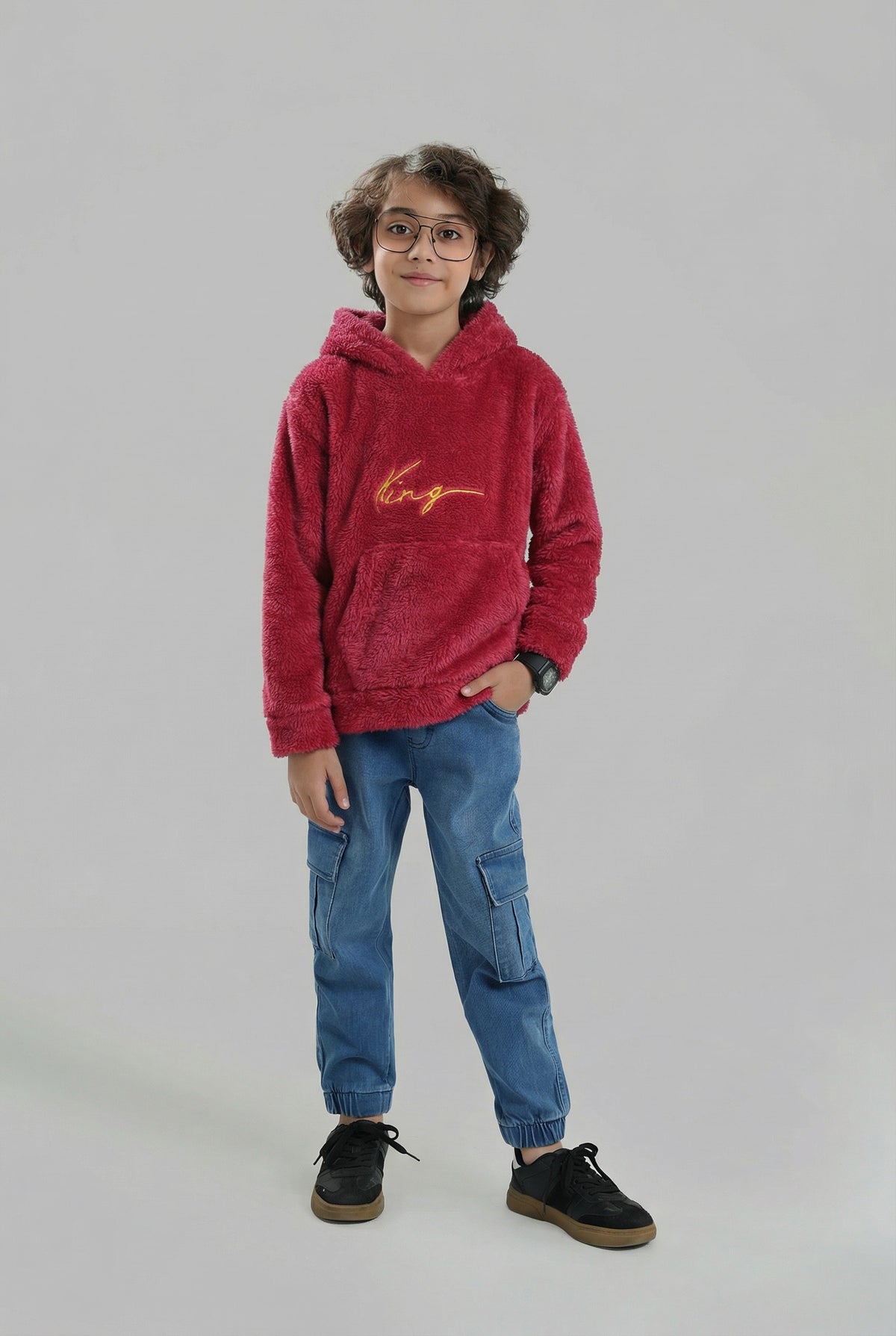 Kids "KING" Fur Hoodie – Ultra Soft Winter Wear