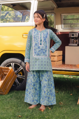 Floral Print Digital Lawn Co-Ord Set with Traditional Farshi Shalwar
