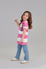 Minnie Mouse Pink & White Striped Long T-Shirt