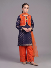 Navy Jacquard 'Koti' Kurta and Trouser