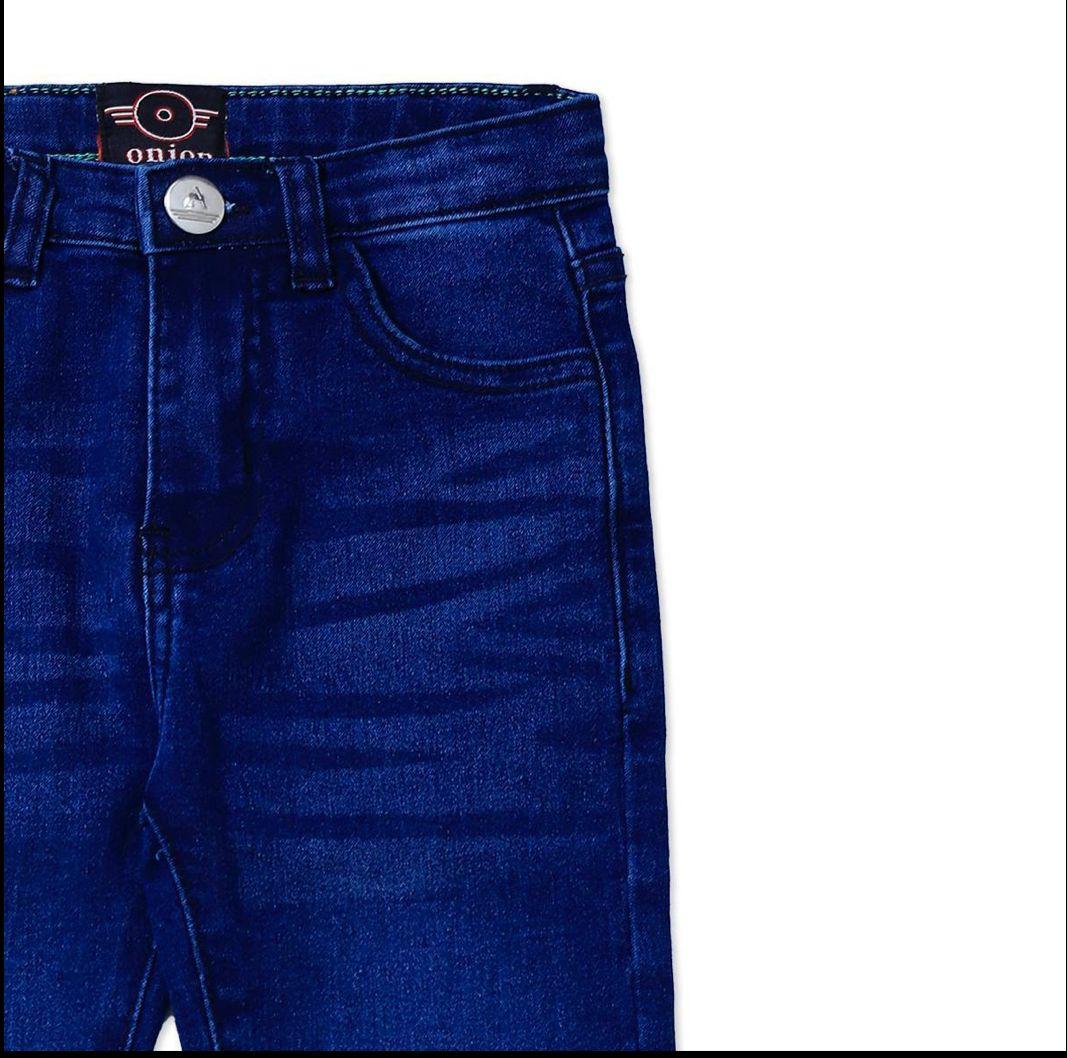 Boys Slim Fit Blue Wash Stretch & Denim Jeans