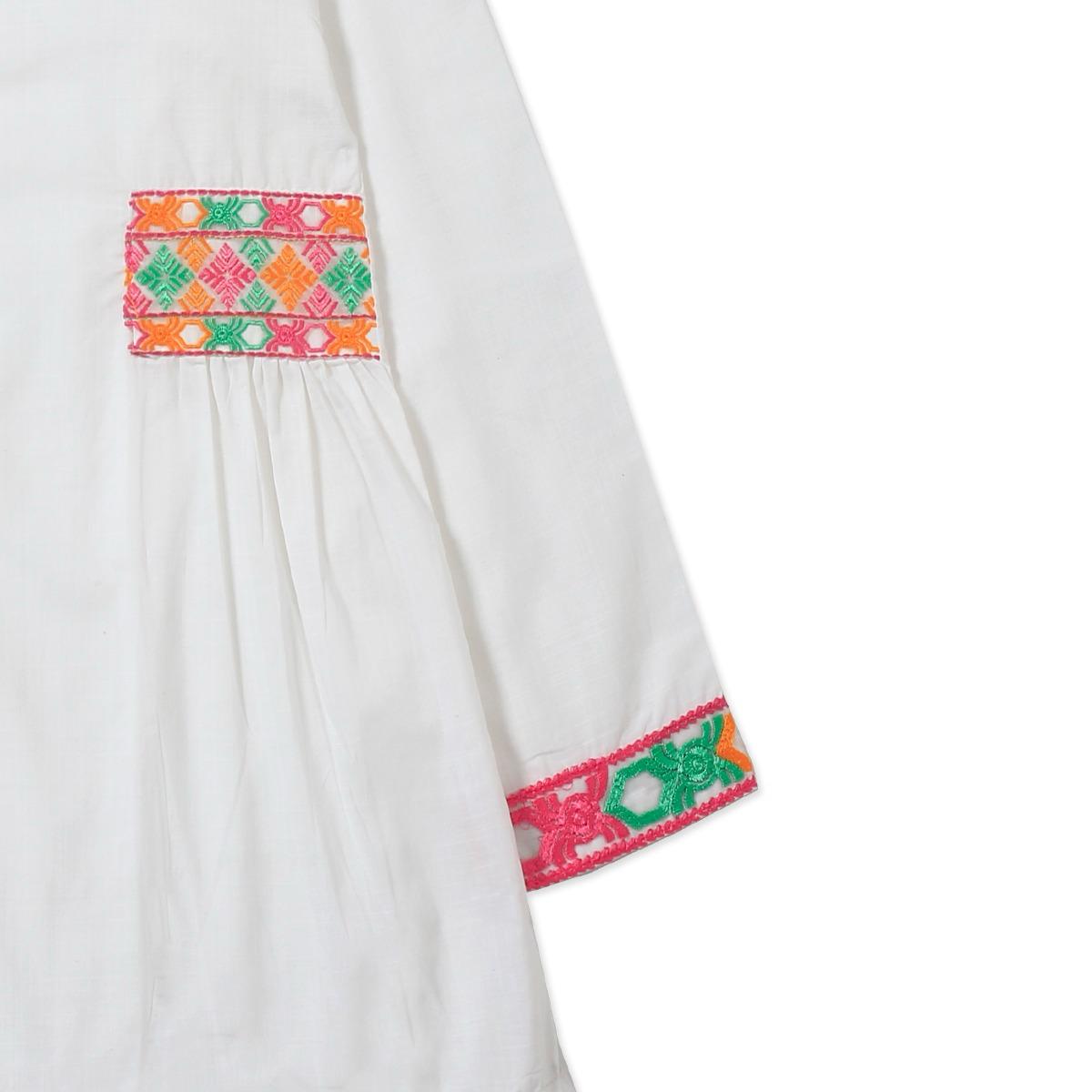 Cotton Lawn Embroidered half Shoulder TOP