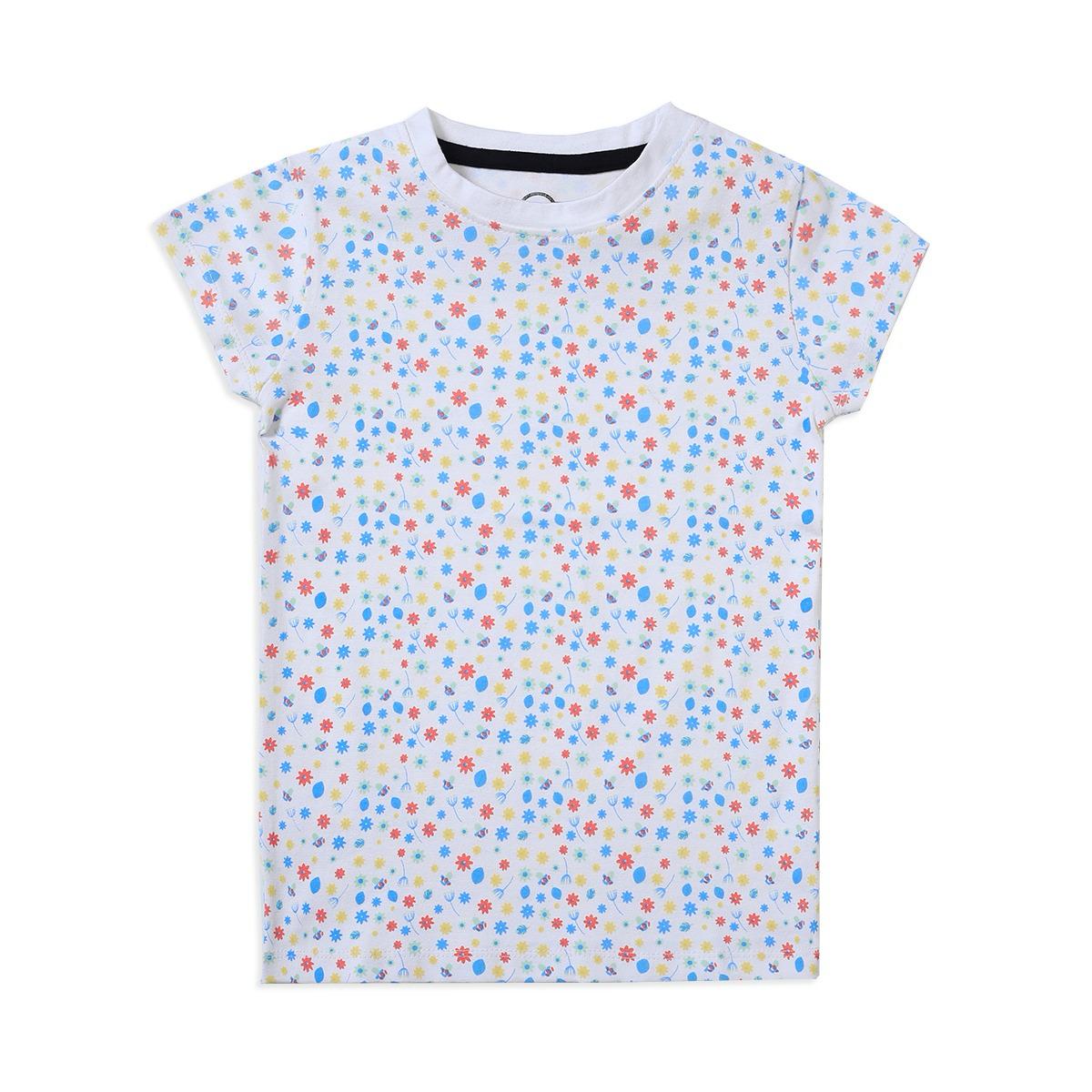 Girl All-Over Printed Short Sleeve T-Shirt