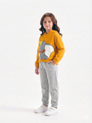 Kids Dumbo yellow Short Body hoodie suit with Grey Trouser