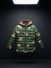 Kids Soccer Print Puffer Jacket – Ultra Warm Winter Wear